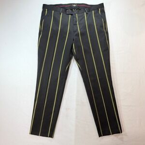Twisted Tailor Lyra Trousers Men 36R Black Gold Stripe Slim Suit Pants